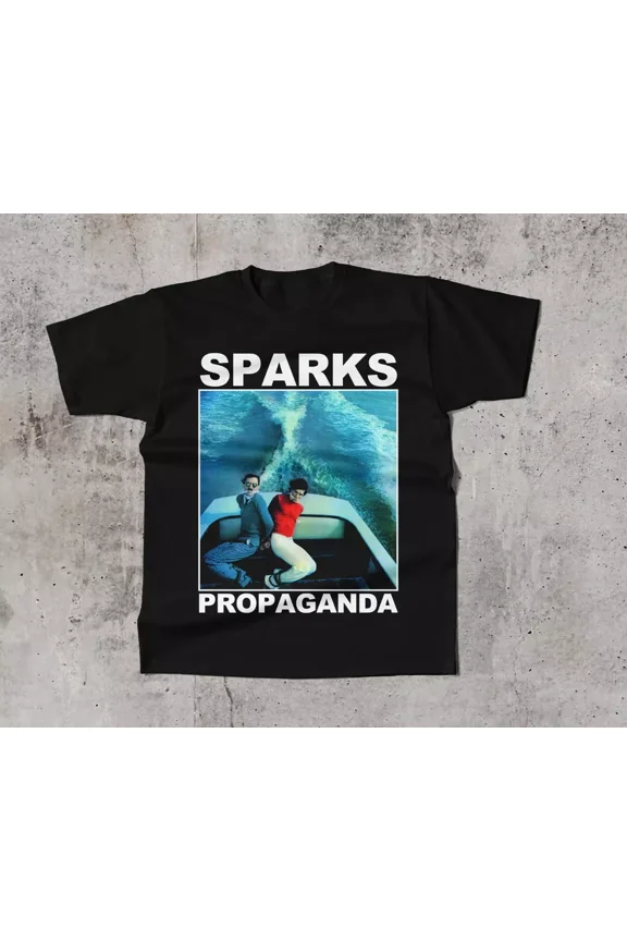 Reprint Rare Sparks Band Propaganda Cotton Black T Shirt All Size For Fan