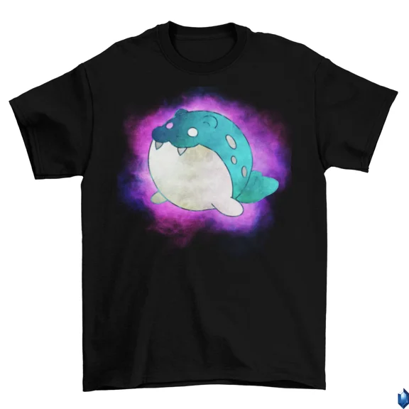 Reprint Rare Spheal Galaxy Background T-Shirt Unisex Cotton TV Sizes Video Game Anime New
