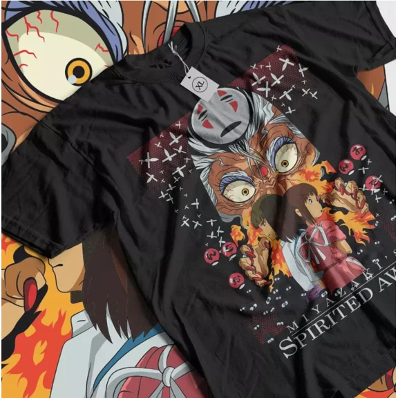 Reprint Rare Spirited Away T-Shirt Studio Ghibli Anime Hayao Miyazaki Gift Shirt All Size
