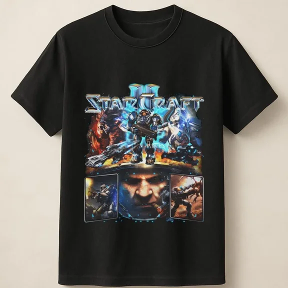 Reprint Rare StarCraft II Jim Raynor Terran Protoss Zerg Retro Gamer Space Battle Unisex