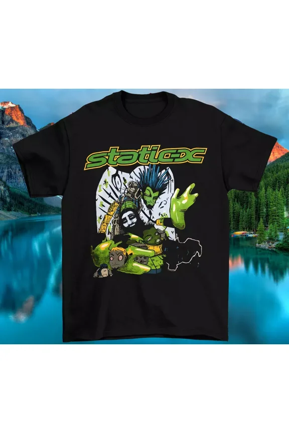 Reprint Rare Static X Black T Shirt Men And Women Size S M L 234XL EG291