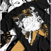 Reprint Rare Steins Gate Okabe & Kurisu Anime Unisex Manga T-Shirt Black Gift For Friend