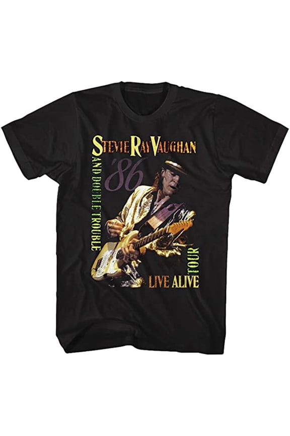 Reprint Rare Stevie Ray Vaughn Live Alive Never Die T Shirt Size S M L 234XL Black NL1136