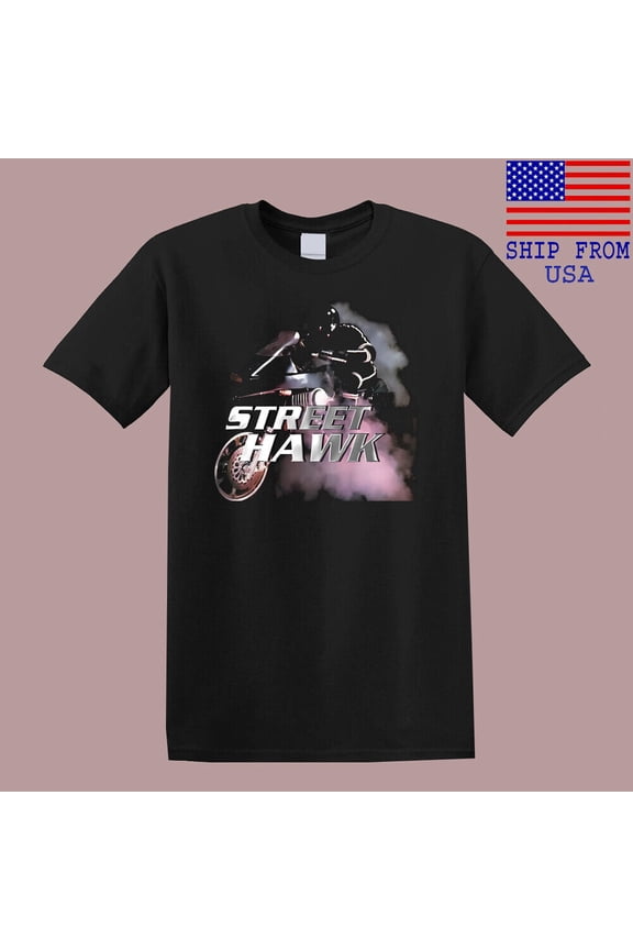 Reprint Rare Street Hawk Movie TV Show Men's Black T-Shirt Size S-4XL