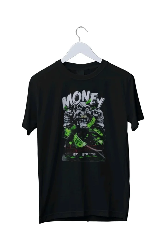 Reprint Rare StreetWear Design Money Graphic Print T-Shirt Unisex S M L XL 2 3 4 XL
