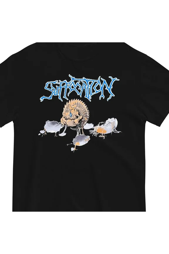 Reprint Rare Suffocation Band Album Short Sleeve Cotton Black T Shirt JU770