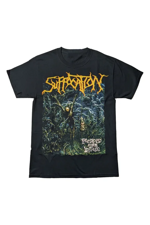 Reprint Rare Suffocation - Pierced From Within Short Sleeve Black All Size Gift Shirt