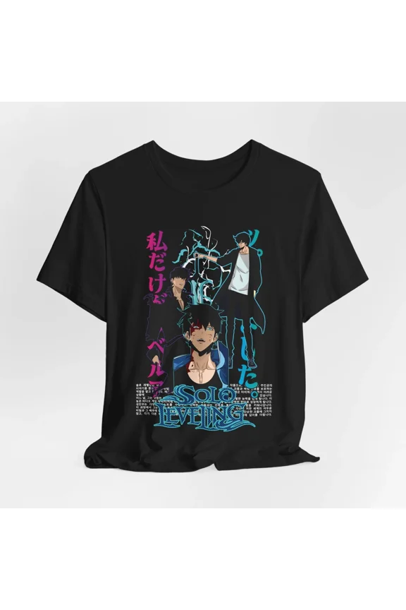 Reprint Rare Sung Jin-Woo Anime Tee, Graphic T-Shirt, Unisex Jersey Shirt, Short Sleeve Top,
