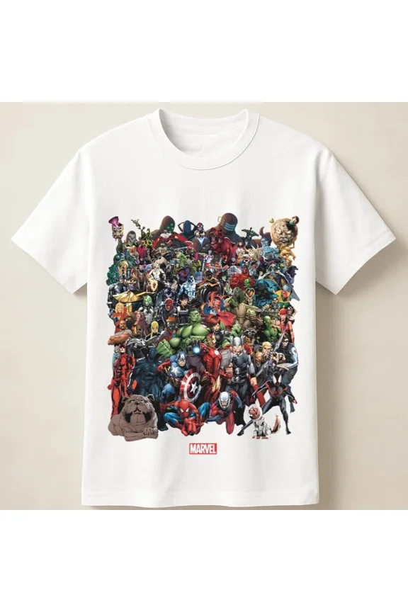 Reprint Rare Superhero Villains Collage Comic Crossover Graphic Unisex T-Shirt