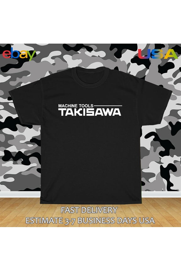Reprint Rare TAKISAWA Machine Tools Logo Men's T-Shirt American Size T-Shirt