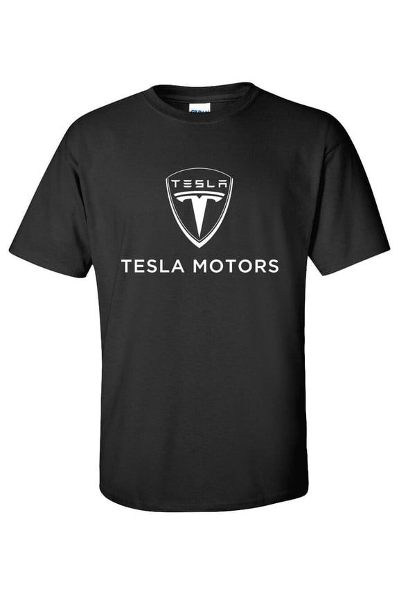 Reprint Rare TESLA MOTORS 100% cotton T-shirt Graphic Tee FREE SHIPPING Black choose size