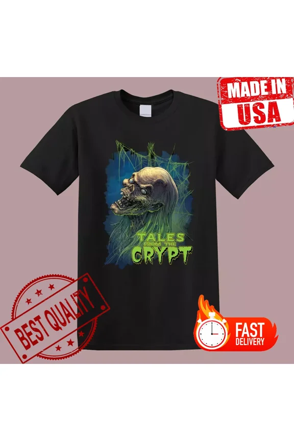 Reprint Rare Tales from The Crypt Movie Horror Men's Black T-Shirt Size S-5XL