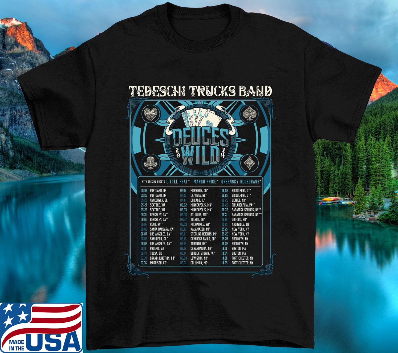 Reprint Rare Tedeschi Trucks Band 2024 North American Tour T Shirt Full ...
