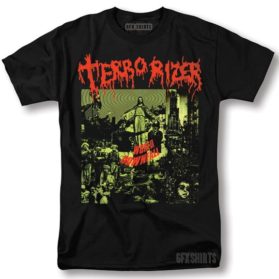 Reprint Rare Terrorizer Shirt World Downfall Rock Concert Tour Vntg Design T-Shirt