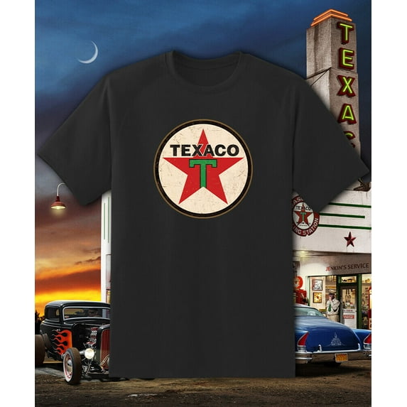 Reprint Rare Texaco Gasoline Vintage Sign Shirt - Adult & Youth sizes up to 6XL Fast Ship!!