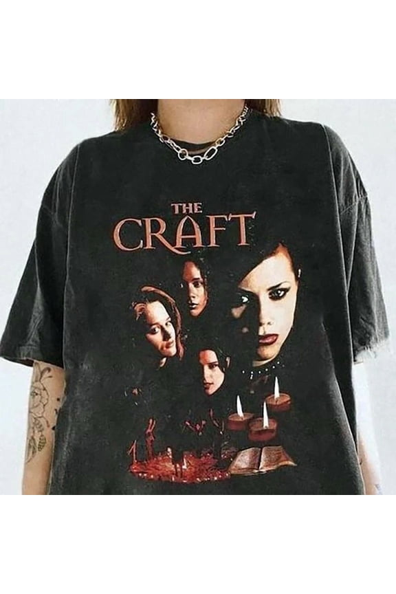 Reprint Rare The Craft 1996 Horror Movie Halloween T-Shirt Retro 90s Graphic T Shirt