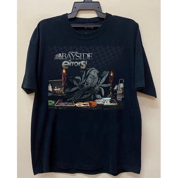 Reprint Rare The Errors Tour 25 Years of Bayside Band Black T Shirt Full Size S-5XL TT632