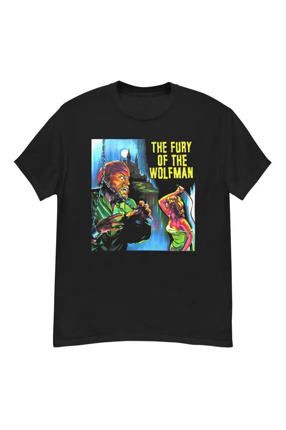 Reprint Rare The Fury of the Wolf Man cult horror Paul Naschy fan art t-shirt