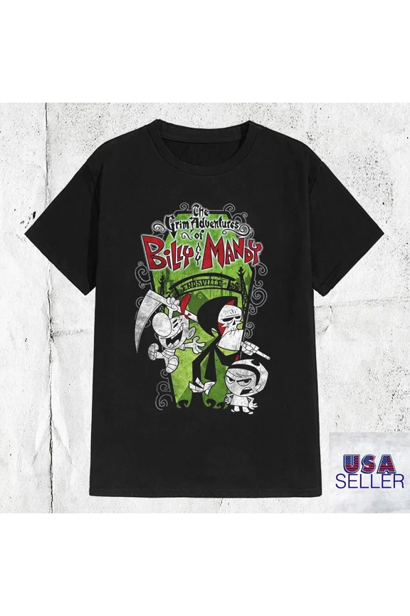 Reprint Rare The Grim Adventures of Billy and Mandy T Shirt Full Size S-5XL