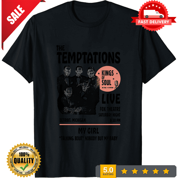 Reprint Rare The Temptations Unisex T-Shirt, The Temptations, R&B Shirt, Soul Music, ULTRA LIMITED-TH71894