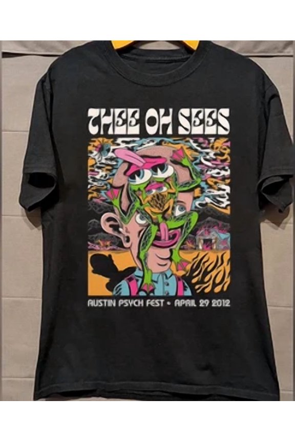 Reprint Rare Thee Oh Sees Band Live at Levitation T Shirt All Size S-5Xl Gift Fan