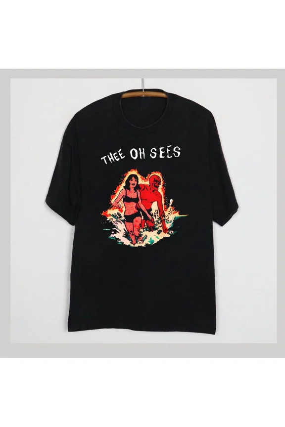 Reprint Rare Thee Oh Sees Black Tour Gift Unisex Tee Adult Cotton Shirt All Size UU270