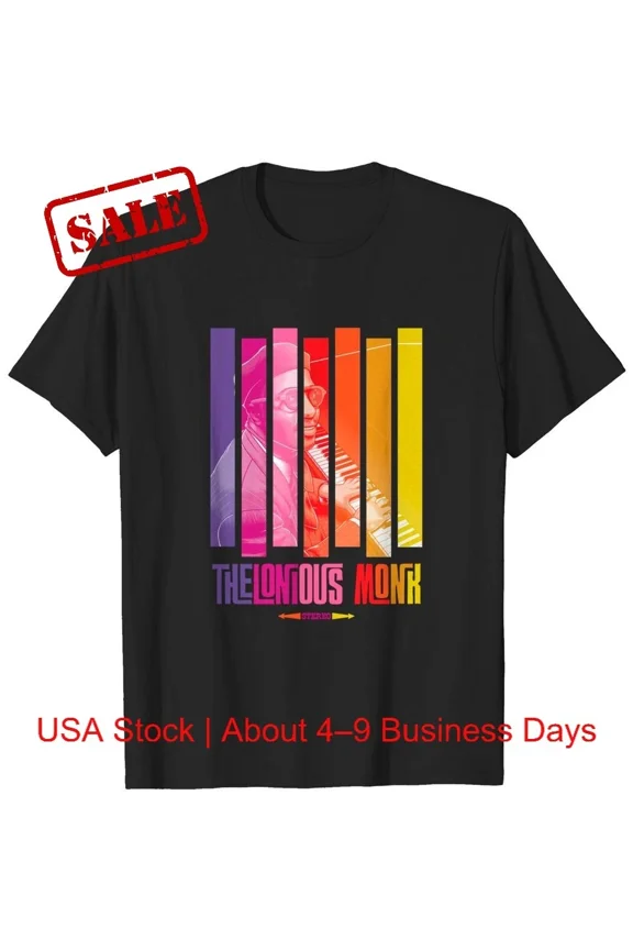 Reprint Rare Thelonious Monk Jazz Graphic T-Shirt Black Unisex Tee S-5XL Sizes