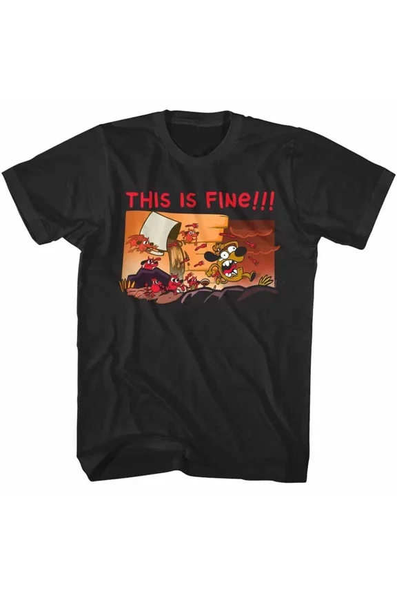 Reprint Rare This is Fine Devil Dogs Attack Men's T Shirt