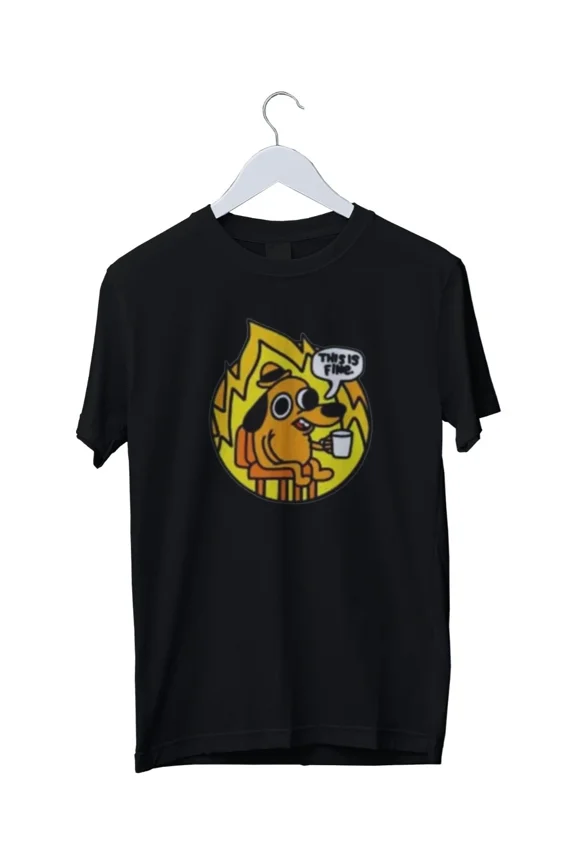 Reprint Rare This is Fine Graphic Print Mens Unisex T-Shirt S M L XL 2 3 4 XL