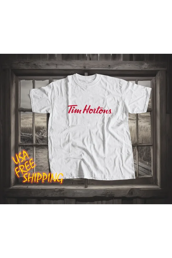 Reprint Rare Tim Hortons Logo Men Funny T-shirt Made In America S to 5XL