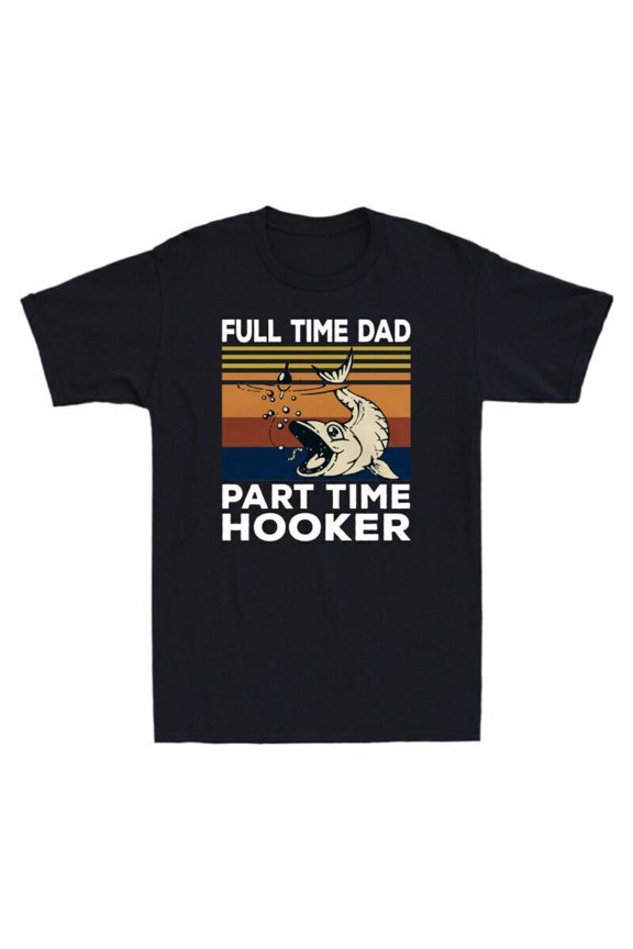 Reprint Rare Time T-Shirt Full Vintage Cotton Part Dad Fishing Tee Go Time Men's Funny Hooker
