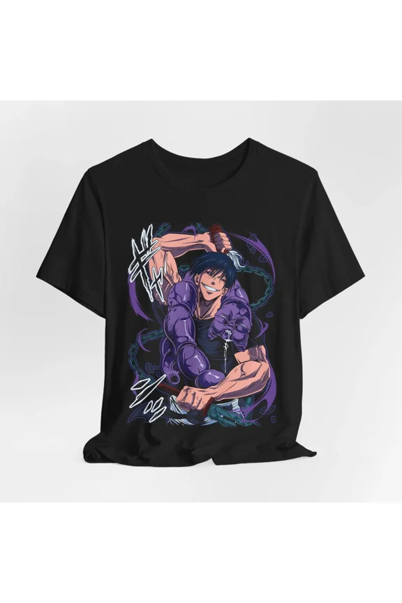 Reprint Rare Toji Jujutsu Kaisen Anime Graphic Tee, Unisex Jersey T-Shirt for Fans, Short
