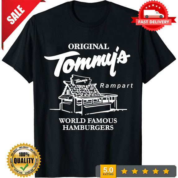 Reprint Rare Tommy's Burgers Logo shirt 6 Sizes Youth Med- Adult 6XL! Fast Ship!, NEW INSTOCK-TH78377