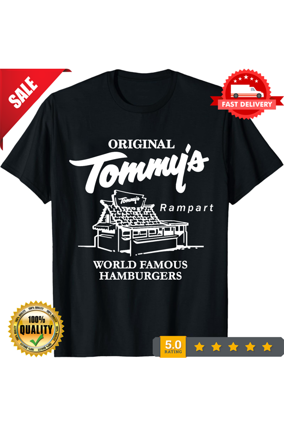 Reprint Rare Tommy's Burgers Logo shirt 6 Sizes Youth Med- Adult 6XL! Fast Ship!, NEW INSTOCK-TH78377