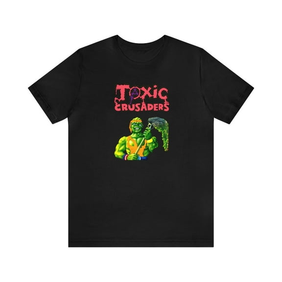Reprint Rare Toxic Crusaders NES Cover Pixel Art Retro Style Unisex Short Sleeve Tee T-Shirt