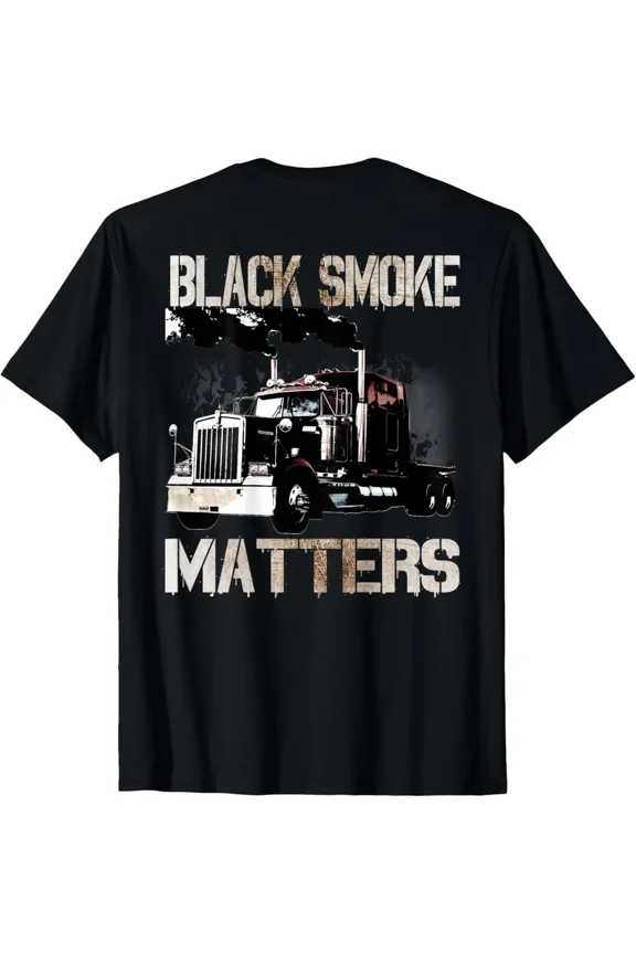 Reprint Rare Trucker Tractor Trailer 18 Wheeler Design On Back T-Shirt Big Rig Tee S-4XL
