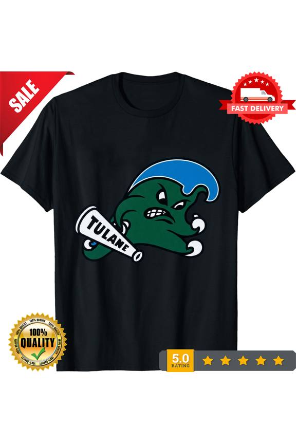 Reprint Rare Tulane University Wave Logo Unisex T-Shirt, NEW INSTOCK-TH78549
