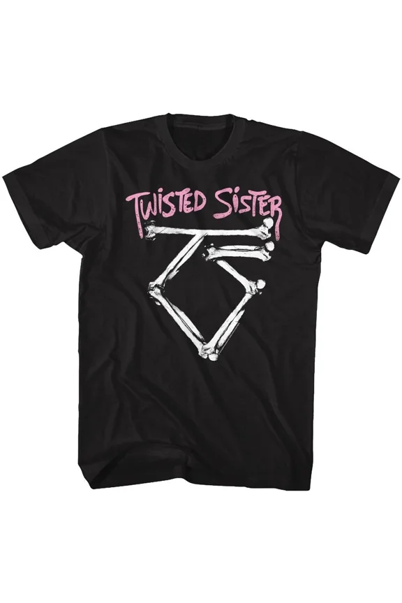 Reprint Rare Twisted Sister Bone Logo Music Shirt