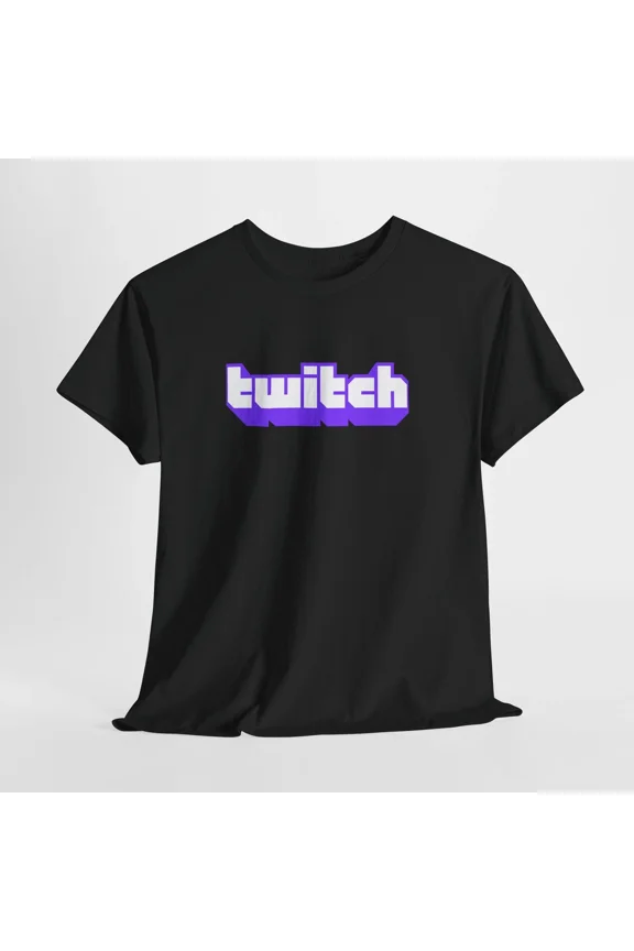 Reprint Rare Twitch Black T-Shirt – Unisex Streaming Platform Logo Tee for Men or Women