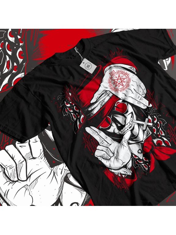 Ultimate Vampire Anime Lovers Hellsing Alucard Face Hell Sing Gift Black T-Shirt
