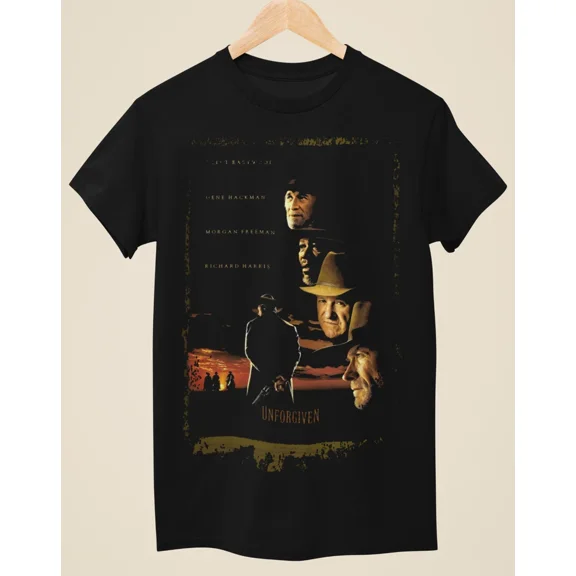 Reprint Rare Unforgiven - Movie Poster Inspired Unisex Black T-Shirt