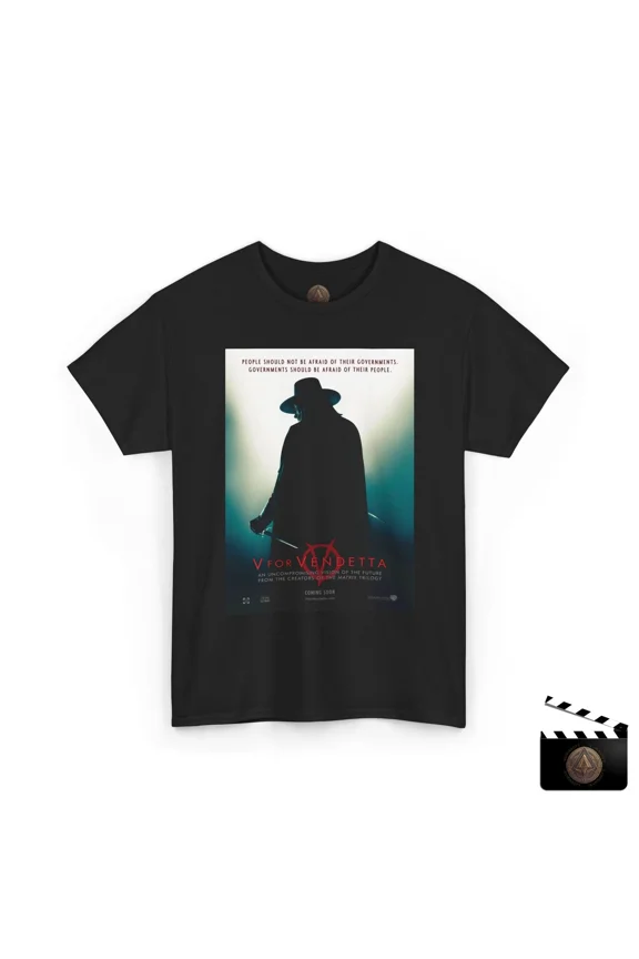 Reprint Rare V For Vendetta Retro Movie Poster T-Shirt for Men & Women