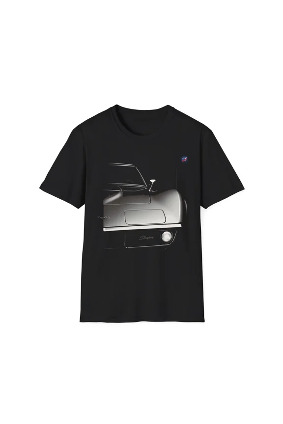 Reprint Rare VINTAGE 1969 Corvette Stingray Shirt – Iconic Split Hood Front Graphic Tee C3 Vette