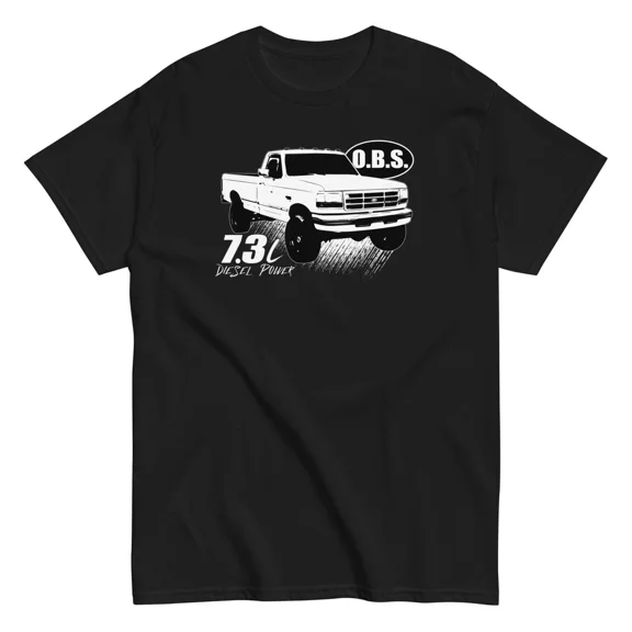 Reprint Rare VINTAGE 7.3 Powerstroke T-shirt, Mens OBS Single Cab Tee, Power Stroke Diesel Truck