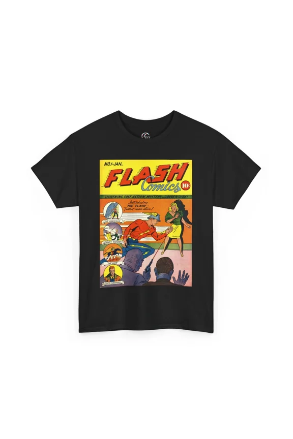 Reprint Rare VINTAGE Flash Comics No 1 Comic Book T-Shirt, Flash 1st Appearance Shirt, Superhero Tee