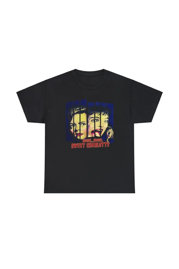 Reprint Rare VINTAGE Hush Hush Sweet Charlotte Heavy Cotton Tee, Bette Davis, Olivia de Havilland