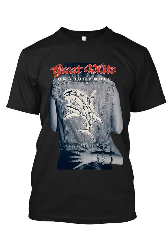 Reprint Rare VINTAGE New Popular! Great White On Your Knees American Vintage Art Logo T-Shirt S-5XL