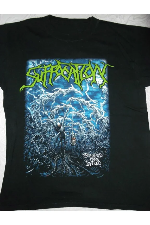 Reprint Rare VINTAGE Rare Suffocation Pierced from Within Black Size S to 5XL T-Shirt
