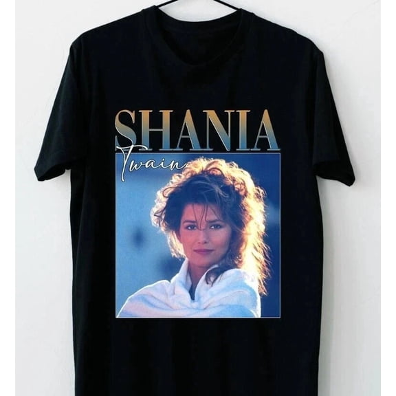 Reprint Rare VINTAGE Shania Twain Black Cotton T-Shirt Gift For Fan All size S-345XL