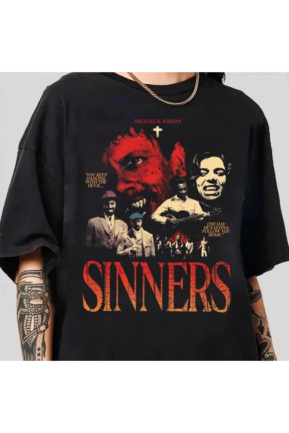 Reprint Rare VINTAGE Sinner Shirt Movie 2025 Shirt, Dancing With Devil Aesthetic Movie Lover Horor